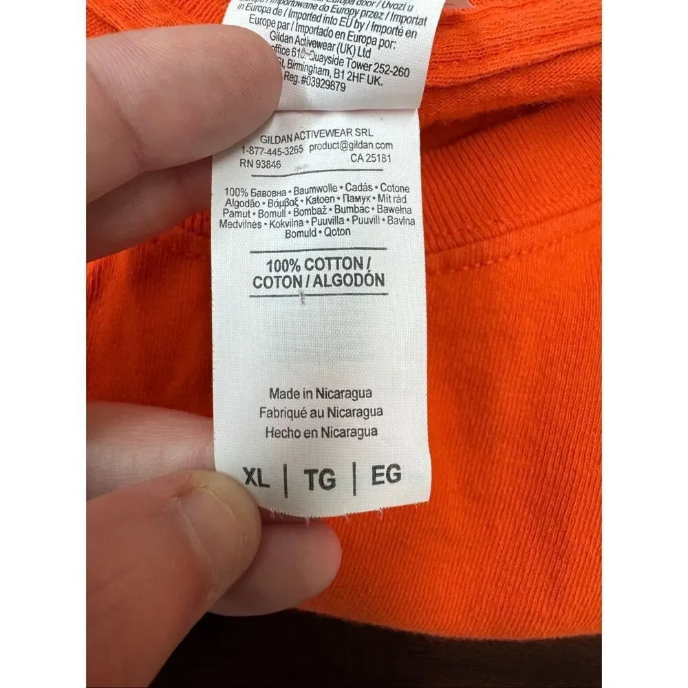 Southern Girl Halloween Graphic Orange Cropped Long Sleeve Tee Size X-Large
